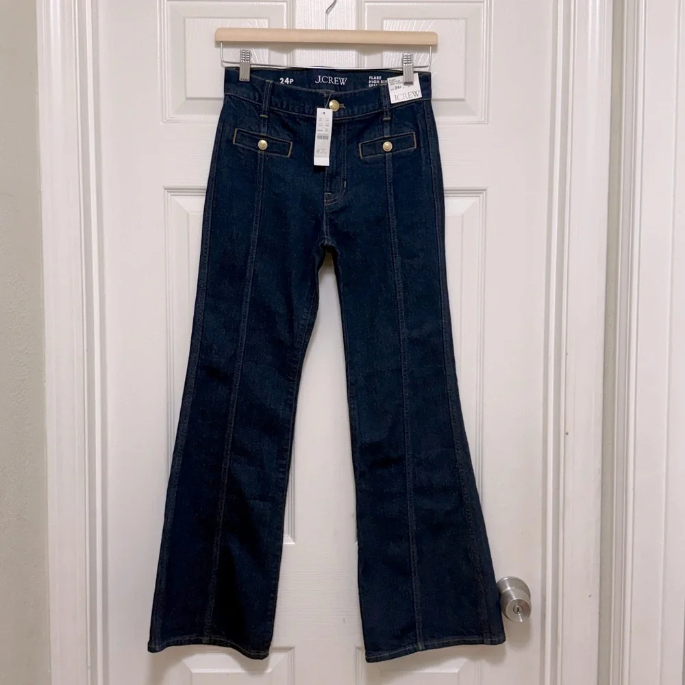 NWT J.Crew Petite New Vintage Flare Jean in Rinse Wash - Picture 6 of 11
